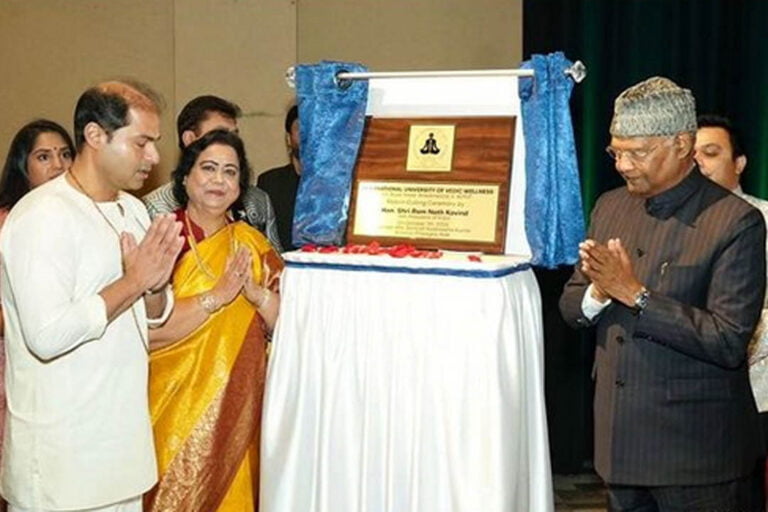 Prayagrajji, Mrs Kumar along with the 14th President of India Shri Ram Nath Kovind ji at the inauguration of the Vedic Wellness International University in Chicago-3